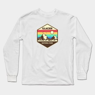 Glacier National Park Retro Long Sleeve T-Shirt